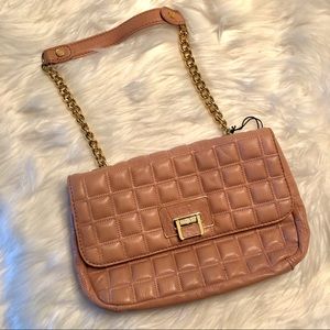 Antonio Melani Quilted Leather Blush Handbag